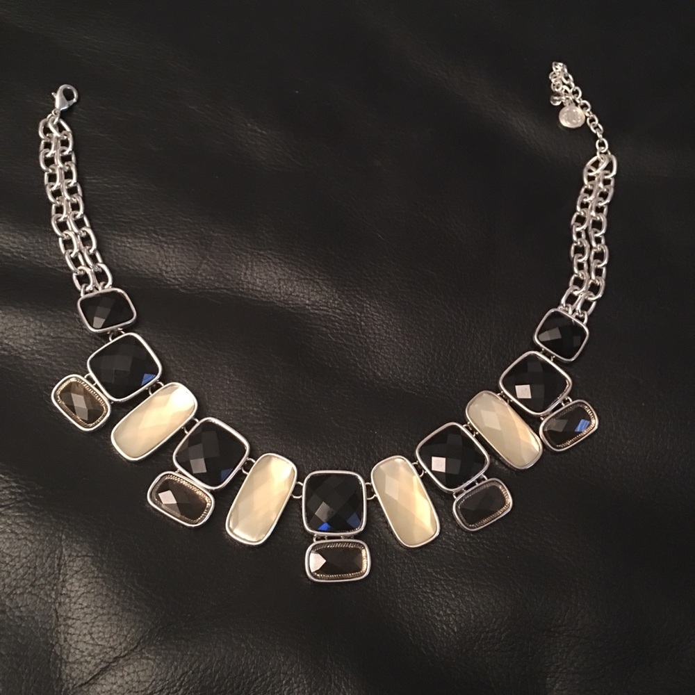 Vintage Silver plated STONE necklace